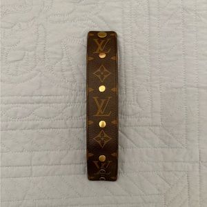 Authentic Recycled Louis Vuitton Luxury Cuff Bracelet with Gold Snap Closure